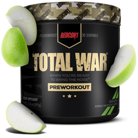 REDCON1's preworkout powder Total War in green apple flavor